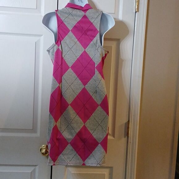 Madden NYC deep pink and gray sleeveless casual  dress  Sz  L NWOT - Picture 4 of 5